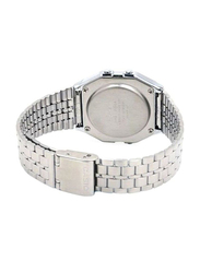 Casio Vintage Digital Watch for Men with Stainless Steel Band, Water Resistant, A159WA-N1DF, Silver/Grey