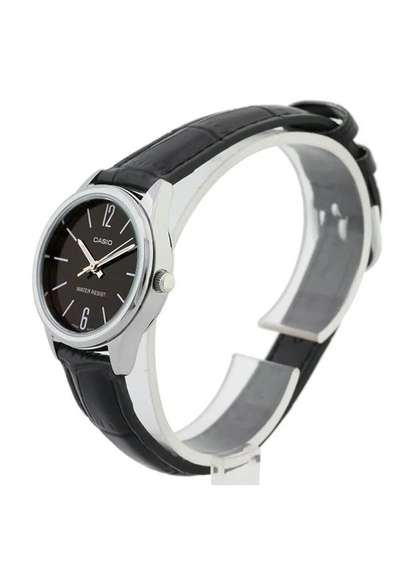 Casio Analog Watch for Men with Leather Band, Water Resistant, LTP-V005L-1BUDF, Black