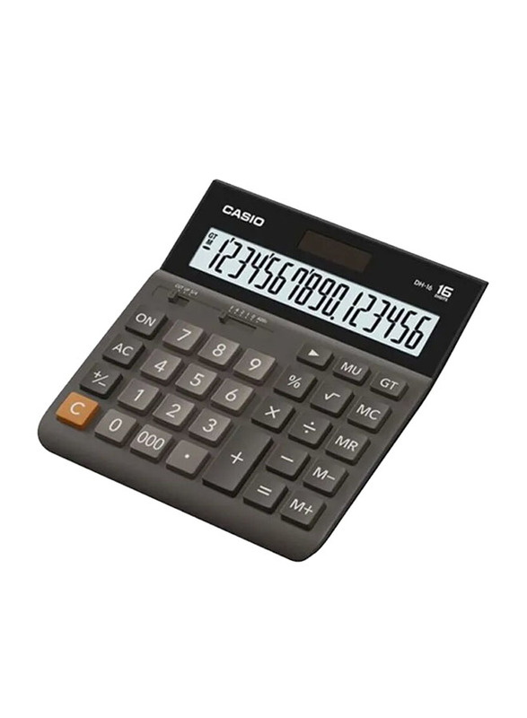 Casio 16-Digit Basic Calculator, DH-16, Grey/Black