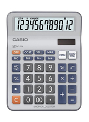 Casio 12-Digit Scientific Calculator, DC-12M, White/Grey/Blue