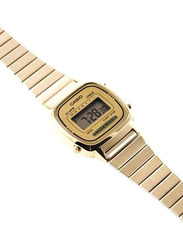 Casio Wo Digital Watch for Women with Stainless steel Band, LA670WGA-9DF, Gold