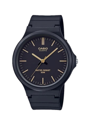 Casio Youth Analog Watch for Men with Resin Band, Water Resistant, MW-240-1E2VDF, Black