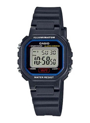 Casio Wo Digital Watch for Women with Resin Band, Water Resistant with Chronograph, LA-20WH-1CDF, Black-Grey