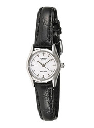 Casio Enticer Analog Watch for Women with Leather Band, Water Resistant, LTP-1094E-7ARDF, Black-White