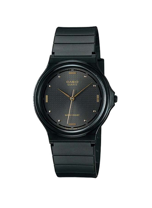 Casio Youth Series Analog Watch for Men with Resin Band, Water Resistant, MQ-76-1ALDF, Black