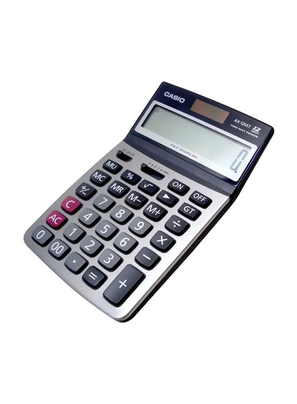 Casio 12-Digit Essential Practical Calculator, AX-120ST, Black/White