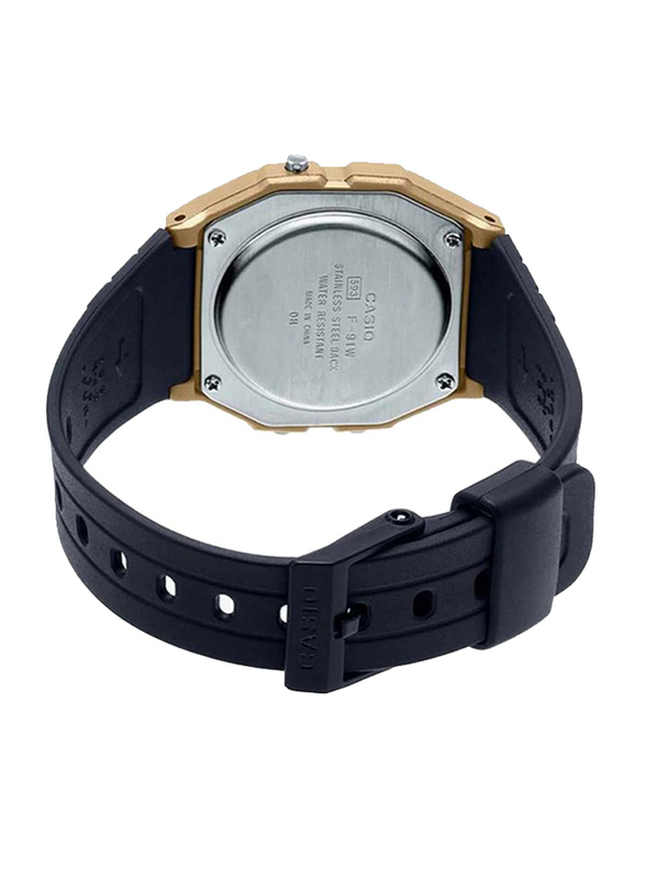 Casio Vintage Series Digital Watch for Men with Resin Band, Water Resistant, F-91WM-9A, Black/Grey