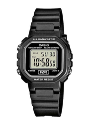Casio Classic Digital Watch for Women with Resin Band, Water Resistant, LA-20WH-1ADF, Black/Grey