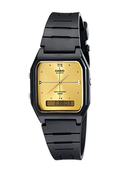 Casio Classic Analog/Digital Watch for Men with Resin Band, Water Resistant, AW-48HE-9AVDF, Black/Gold