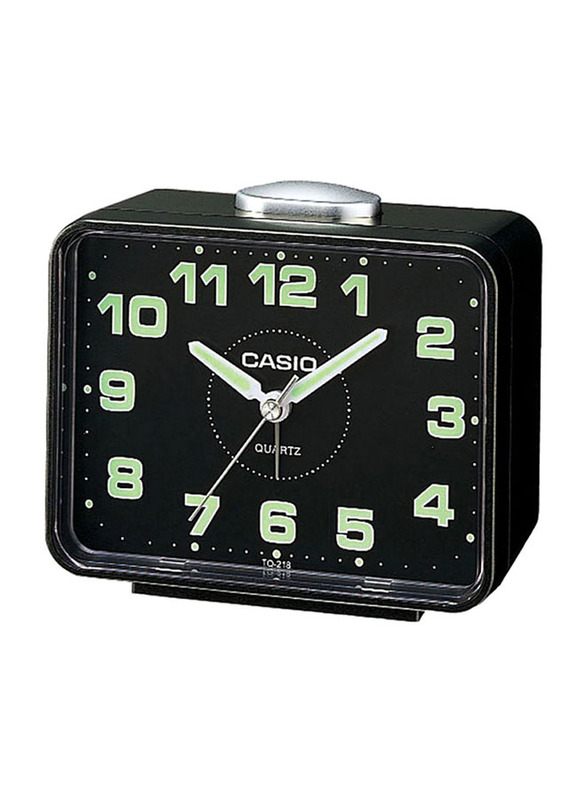 Casio Square Analog Alarm Clock, Black