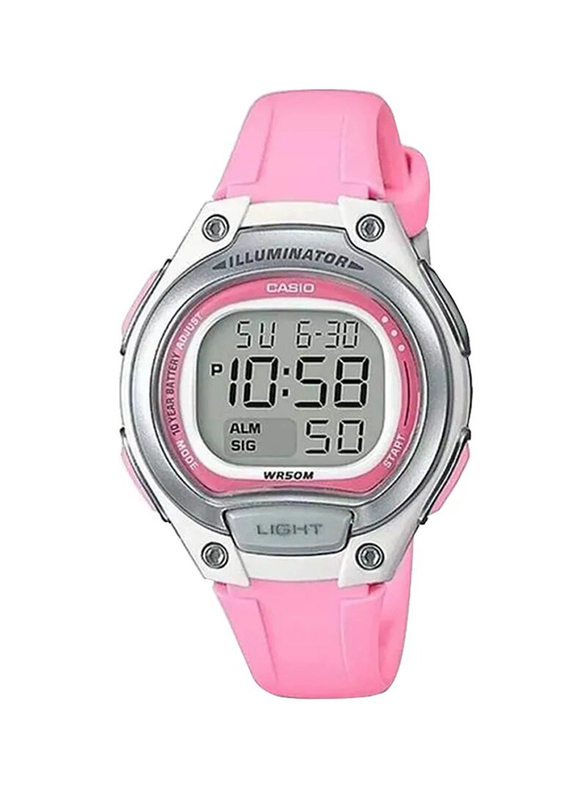 

Casio Digital Watch for Women with Resin Band, Water Resistant, LW-203-4AVDF, Pink-Grey