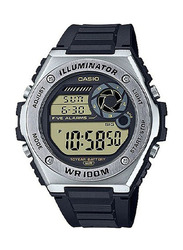 Casio Digital Unisex Watch with Stainless steel Band, MWD-100H-9AVDF, Blue-Grey