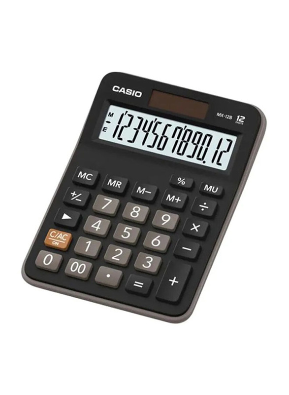 Casio 12-Digit Calculator, MX-12B, Black/Grey