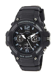 Casio Analog Watch for Men with Resin Band, Water Resistant and Chronograph, MCW-100H-1A3VDF, Black