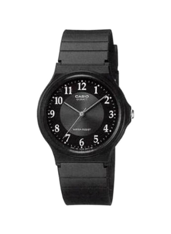 Casio Youth Analog Watch for Men with Plastic Band, Water Resistant, MQ-24-1B3LDF, Black/Grey