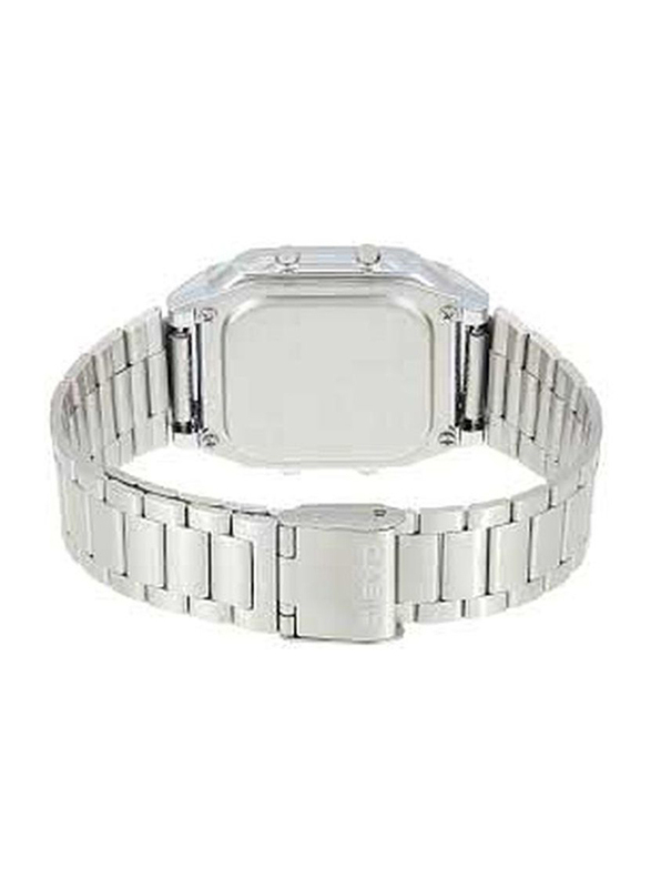 Casio Vintage Digital Watch for Men with Stainless Steel Band, Water Resistant, DB-360-1ADF, Silver/Grey