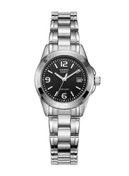 Casio Analog Watch for Women with Stainless Steel Band, Water Resistant, LTP-1215A-1ADF, Silver-Black
