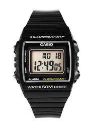 Casio Digital Watch for Men with Resin Band, Water Resistant, W-215H-1AVDF, Black/Grey