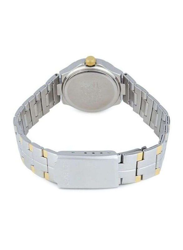 Casio Analog Watch for Women with Stainless Steel Band, Water Resistant, LTP-1242SG-9CDF Silver/Gold-Beige