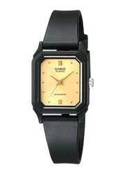 Casio Youth Analog Watch for Women with Resin Band, Water Resistant, LQ-142E-9ADF, Black-Gold