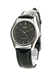 Casio Enticer Series Analog Watch for Men with Leather Band, Water Resistant, MTP-1094E-1ADF, Black