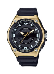 Casio Youth Series Analog Watch for Men with Resin Band, Water Resistant, MWC-100H-9AVDF, Black