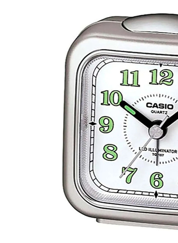 Casio Analog Square Alarm Clock, TQ-157-8DF, Grey
