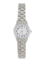 Casio Core Analog Watch for Men with Stainless Steel Band, Water Resistant, LTP-1275D-7BDF, Silver/White