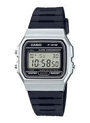 Casio Youth Digital Watch for Men with Plastic Band, Water Resistant, F-91WM-7ADF, Black/Grey