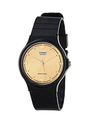 Casio Analog Watch for Men with Resin Band, Water Resistant with Chronograph, MQ-76-9ALDF, Black-Gold