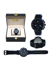 A&H Analog Watch for Men with Chronograph, Blue-Black