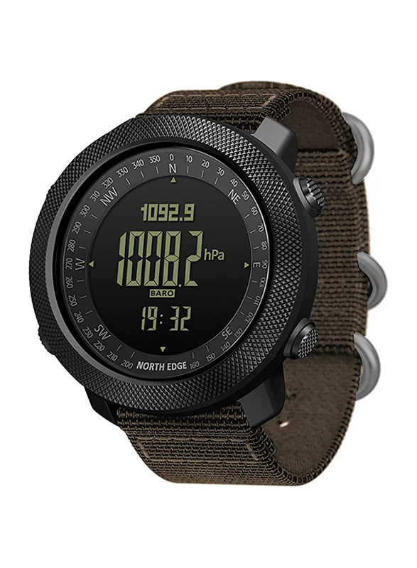 

North Edge Apache Outdoor Sport Digital Watch for Men, Water Resistant, Brown-Black