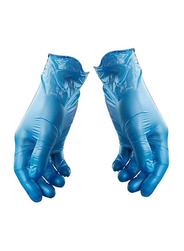 

Disposable Vinyl Gloves, 100 Pieces, Blue