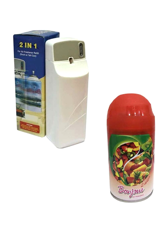 

2-In-1 Dispenser with Fruit Salad Scent Air Freshener, 250ml, White