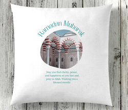Giftbag Ramadan Mubarak Wishes Cushion, 36 x 36cm, White