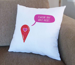 Giftbag I Wish You Are Here Cushion, 36 x 36cm, White