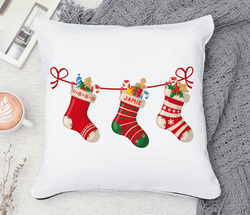 Giftbag Personalised Name X-Max Stockings Cushion, 36 x 36cm, White