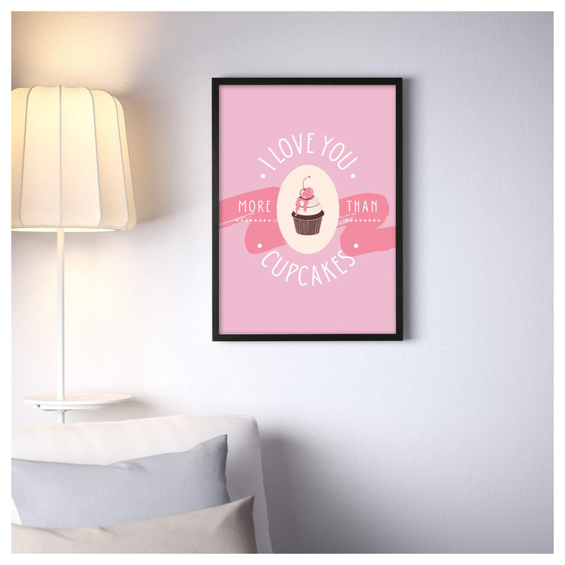 

Giftbag Love You More Than Cupcakes, A3 Size, Black