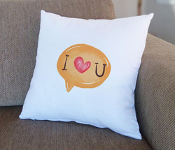 Giftbag I Love You Message Cushion, 36 x 36cm, White