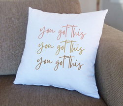 Giftbag You Got This Cushion, 36 x 36cm, White/Gold