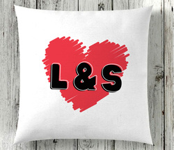 Giftbag Initials Personalised Cushion, 36 x 36cm, White