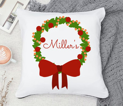 Giftbag Personalised Name Wreath Cushion, 36 x 36cm, White