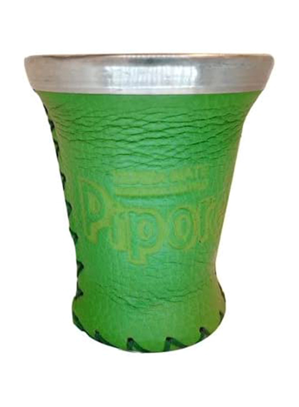 

Pipore Yerba Mate Leather Wrapped Stainless Steel Traditional Design Cup for Hot & Cold Tea, Green