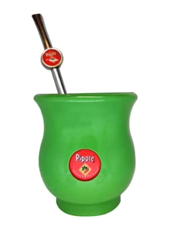 

Pipore Yerba Mate Plastic Cup & Stainless Steel Traditional Design for Hot & Cold Tea, Green