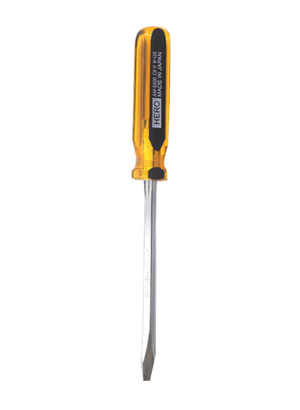 Hero Amber Colour Line Screwdriver Flat 6500, Yellow