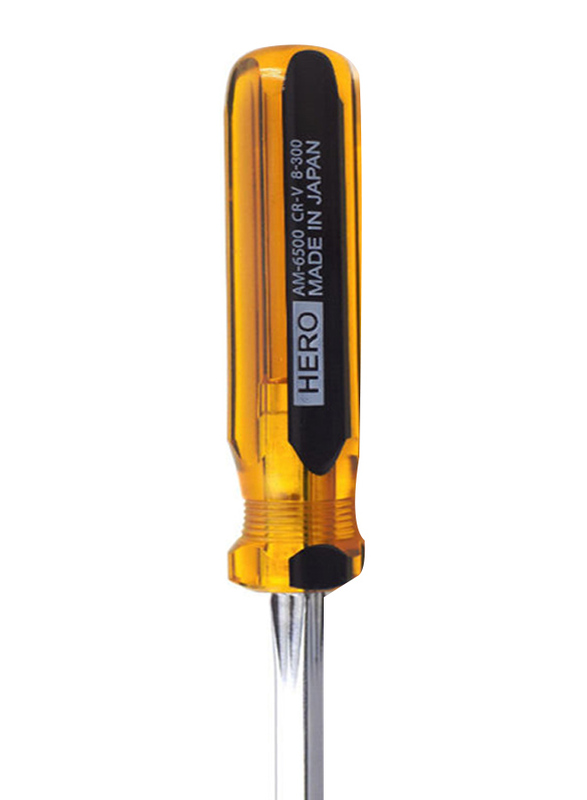 Hero Amber Colour Line Screwdriver Flat 6500, Yellow