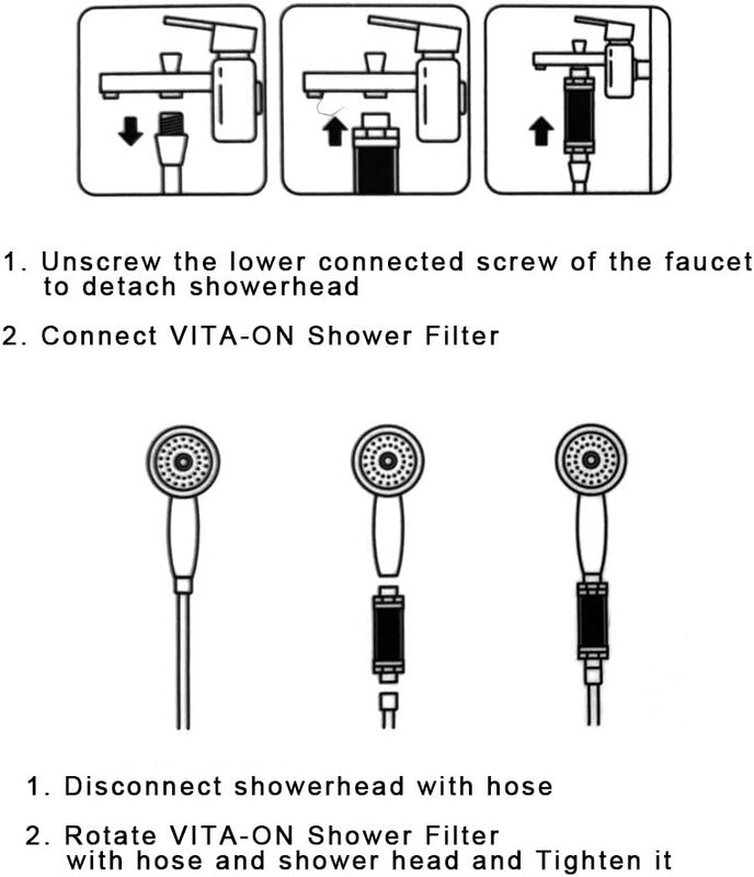 Vita On Shower Water Filter, White