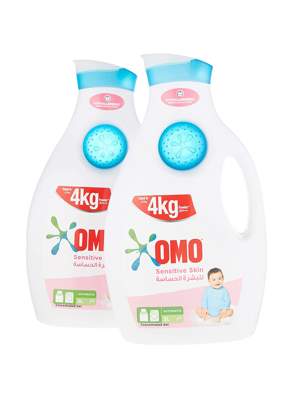 

Omo Liquid Laundry Detergent Sensitive Skin, 2 x 2L
