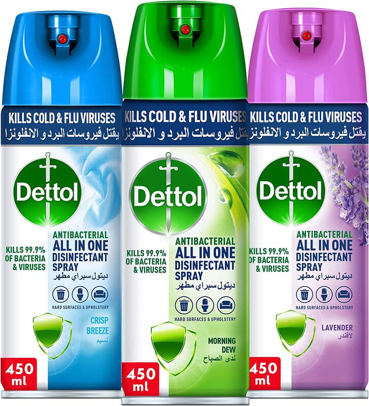 

Dettol Multivariant Disinfectant Spray, 3 x 450ml