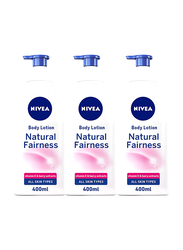 Nivea Natural Fairness Liquorice & Berry Body Lotion, 3 x 400ml